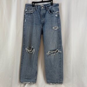 GUC AGOLDE sz29 ‘90’s Jeans’ Relaxed Fit Distressed Blue Denim Crop Jeans…